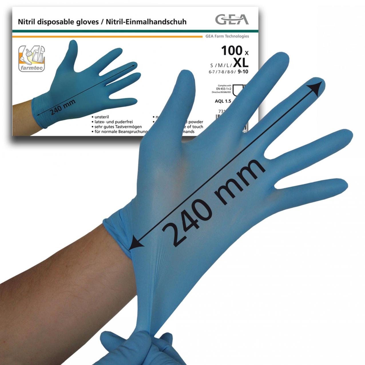 Перчатки нитриловые одноразовые Milkmaster (240 мм) в упаковке 100 шт.